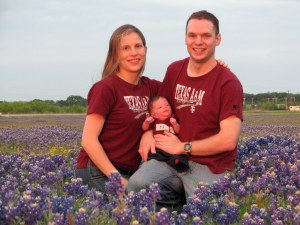 IMG_3188 Amy, Baby Lance, and Brian in the TX Bluebonnets