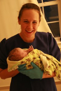 Baby E - here about 1 hour old!