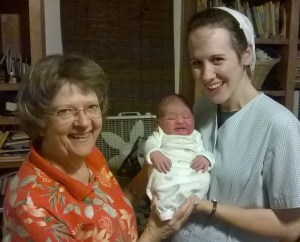 Baby R with Gretchen and myself