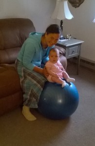 Beth entertaining Talitha 